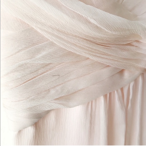 Amsale Silk-Chiffon Light Peach Gown - Picture 5 of 8